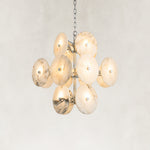 Product detail of Sculptural Marble Disc Chandelier 16.1" against a neutral background