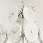 Sculptural Marble Disc Chandelier 16.1" shown in full against a neutral background