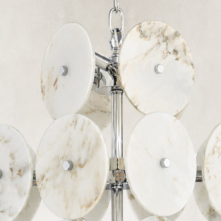 Sculptural Marble Disc Chandelier 16.1" shown in full against a neutral background