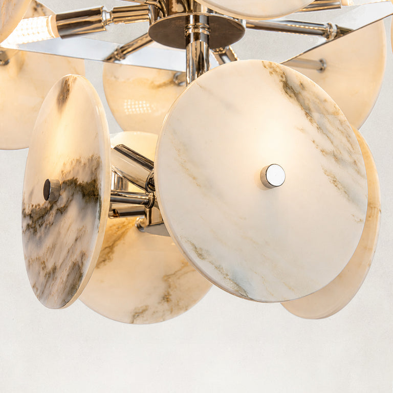 Sculptural Marble Disc Chandelier 16.1" shown against a neutral background