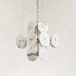 Product detail of Sculptural Marble Disc Chandelier 16.1" against a neutral background