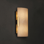 Veya Curved Plate Wall Sconce by Dalmivik, complete fixture view