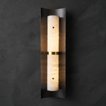 Arden Cylinder Black Wall Sconce by Dalmivik, complete fixture view