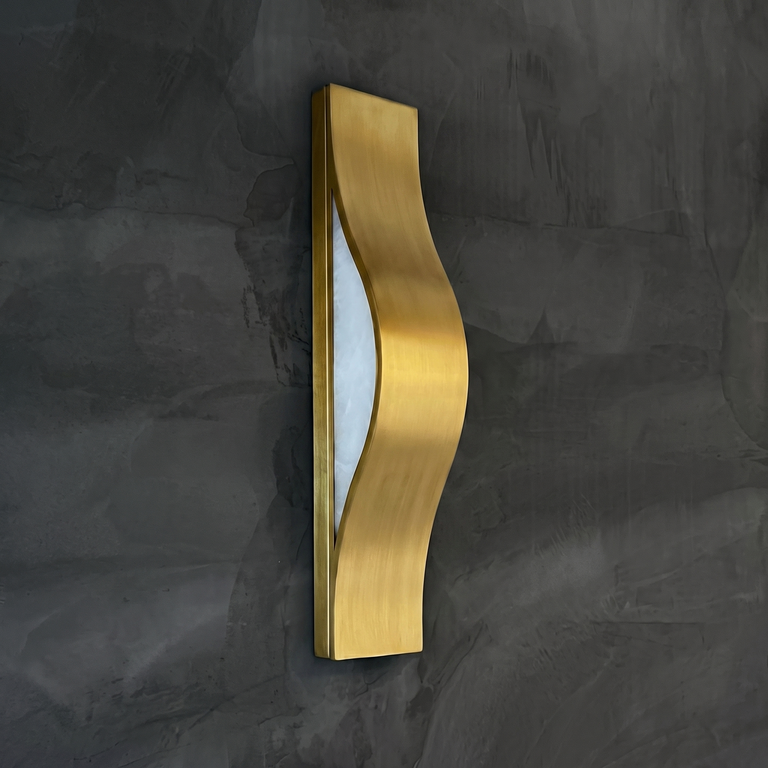 Veya Modern Ribbon Wall Sconce Lamps by Dalmivik, complete fixture view