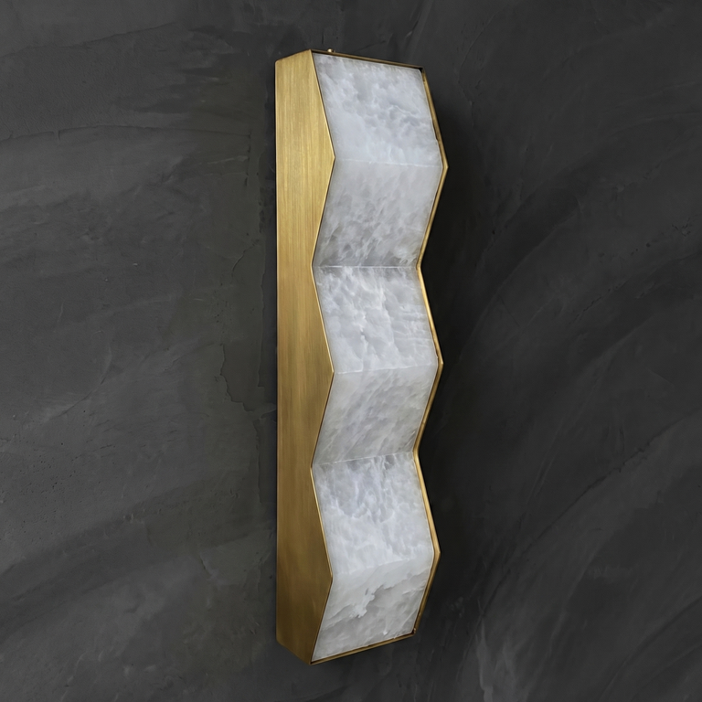 Arden Modern Zigzag Wall Lamp Hallway by Dalmivik, complete fixture view