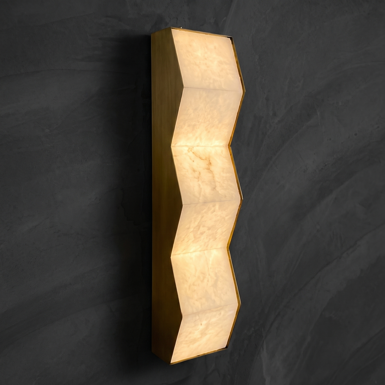 Arden Modern Zigzag Wall Lamp Hallway by Dalmivik, complete fixture view