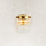 Semicircular Two-Light Glass Wall Sconce complete as shown fixture view