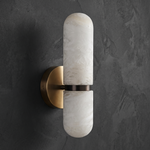 Anello Modern Brushed Brass Wall Sconce by Dalmivik, complete fixture view