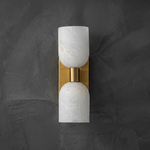 Orbita Modern Double Light Wall Sconce by Dalmivik, complete fixture view