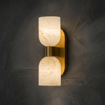 Orbita Modern Double Light Wall Sconce by Dalmivik, complete fixture view