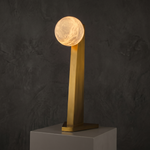 Orbita Modern Alabaster Table Lamp by Dalmivik, complete fixture view