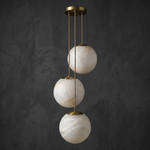 Orbita Modern Sphere Pendant Light by Dalmivik, complete fixture view