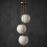 Orbita Modern Sphere Pendant Light by Dalmivik, complete fixture view