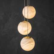 Orbita Modern Sphere Pendant Light by Dalmivik, complete fixture view