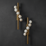 Orbita Verticatl Modern Sphere Wall Sconce by Dalmivik, complete fixture view