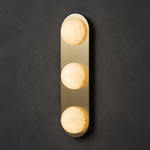Orbita Linear Modern Sphere Wall Sconce by Dalmivik, complete fixture view