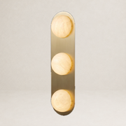 Orbita Linear Modern Sphere Wall Sconce by Dalmivik, complete fixture view