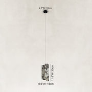 Dimension diagram for Smoky Four-Panel Marble Pendant