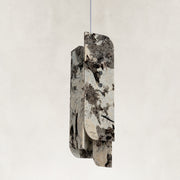 Product detail of Smoky Four-Panel Marble Pendant against a neutral background