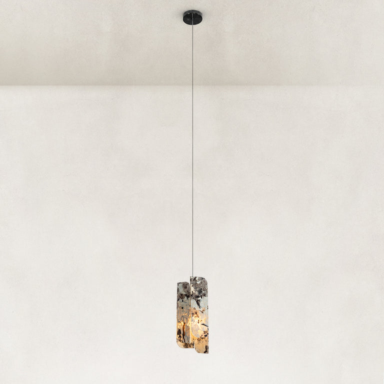 Smoky Four-Panel Marble Pendant shown in full against a neutral background
