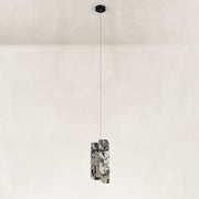 Product detail of Smoky Four-Panel Marble Pendant against a neutral background