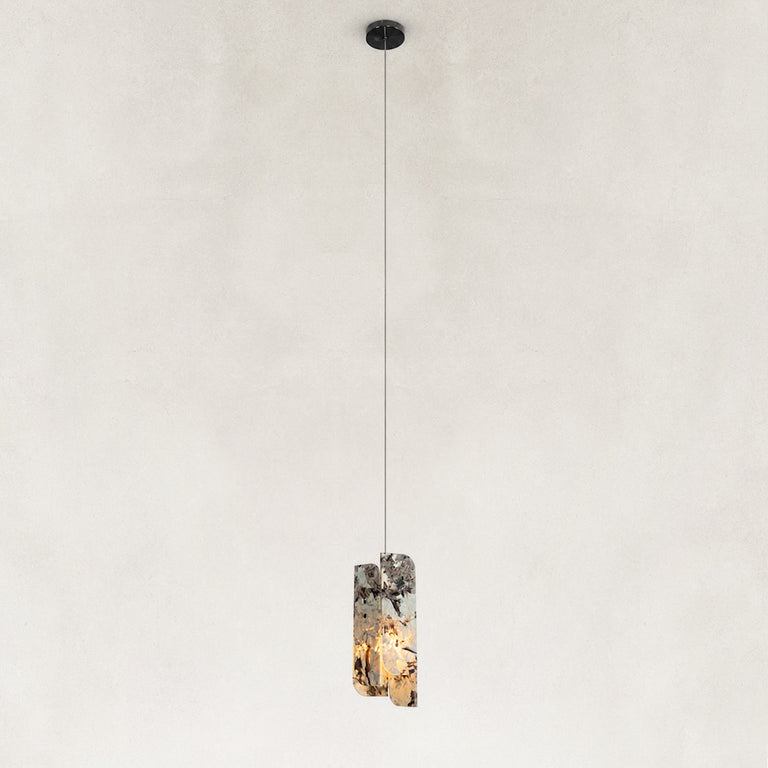 Smoky Four-Panel Marble Pendant shown against a neutral background
