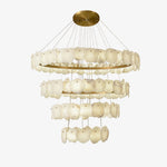 Spiral Alabaster Chandelier – Gold & White 4‑6 Layer Luxury Ceiling Light by Dalmivik, product or room detail view