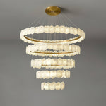 Spiral Alabaster Chandelier – Gold & White 4‑6 Layer Luxury Ceiling Light by Dalmivik, complete fixture view