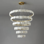 Spiral Alabaster Chandelier – Gold & White 4‑6 Layer Luxury Ceiling Light by Dalmivik, product or room detail view