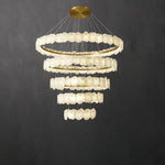 Spiral Alabaster Chandelier – Gold & White 4‑6 Layer Luxury Ceiling Light by Dalmivik, product or room detail view