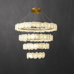 Spiral Alabaster Chandelier – Gold & White 4‑6 Layer Luxury Ceiling Light by Dalmivik, product or room detail view