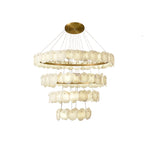 Spiral Alabaster Chandelier – Gold & White 4‑6 Layer Luxury Ceiling Light by Dalmivik, product or room detail view