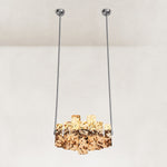 Staggered Marble Panel Chandelier 41.3" in Chrome metal finish, shown as a complete fixture