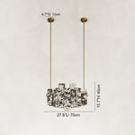 Dimension diagram for Staggered Marble Panel Chandelier 41.3