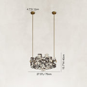 Dimension diagram for Staggered Marble Panel Chandelier 41.3