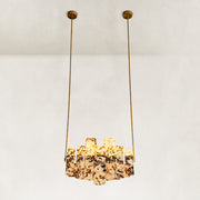Staggered Marble Panel Chandelier 41.3