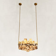 Staggered Marble Panel Chandelier 41.3
