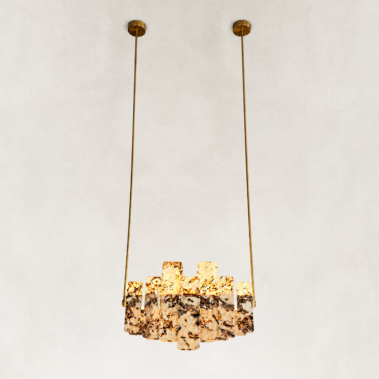 Staggered Marble Panel Chandelier 41.3" shown against a neutral background