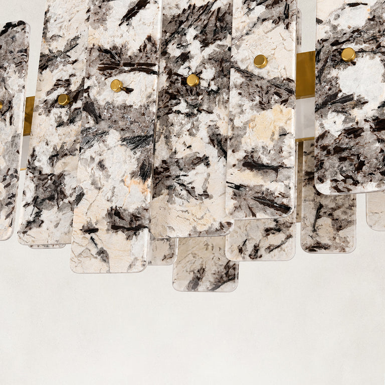 Product detail of Staggered Marble Panel Chandelier 41.3" against a neutral background