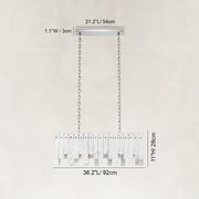 Dimension diagram for Staggered White Marble Island Chandelier 47.2