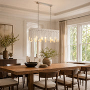 Staggered White Marble Island Chandelier 47.2