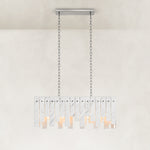 Staggered White Marble Island Chandelier 47.2
