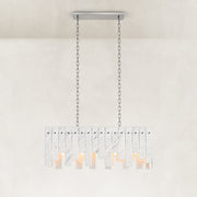 Staggered White Marble Island Chandelier 47.2