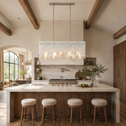 Staggered White Marble Island Chandelier 47.2