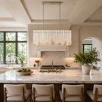 Staggered White Marble Island Chandelier 47.2