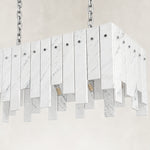 Product detail of Staggered White Marble Island Chandelier 47.2