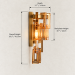 Dimension diagram for the Amber crystal wall sconce