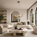Striated Marble Double-Ring Chandelier 31.5