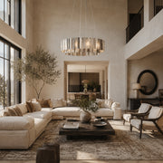 Striated Marble Double-Ring Chandelier 31.5