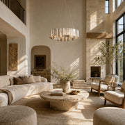 Striated Marble Double-Ring Chandelier 31.5